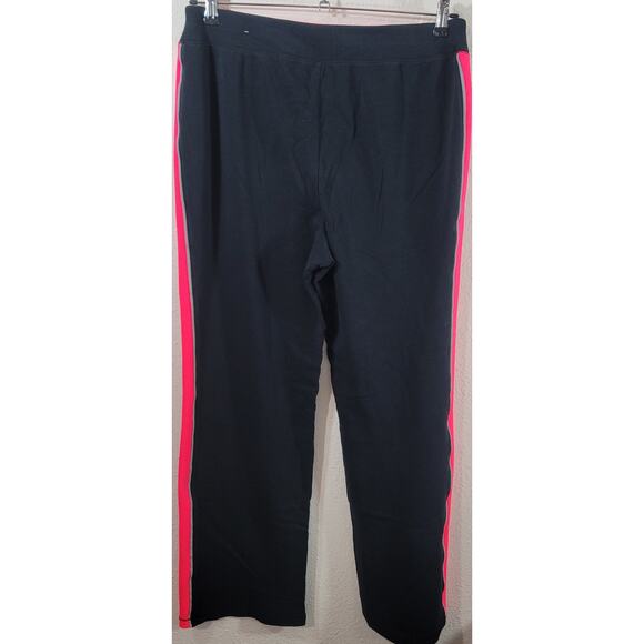 Catherines Black Pink Flat Front Pull On Sweat Pants 14W 16W Plus Lightweight - Picture 3 of 6